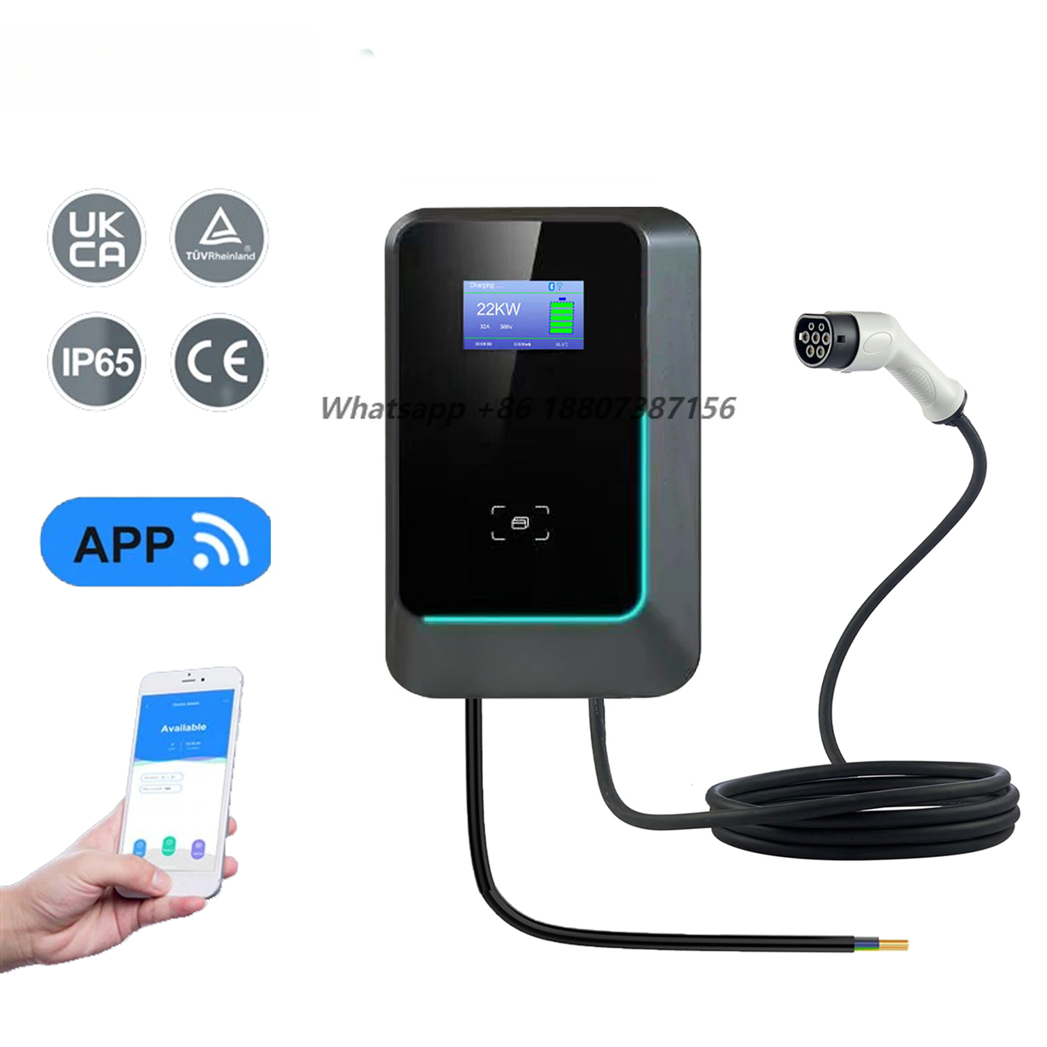 22Kw Wallbox Type 2 Ocpp Rfid - Bomern 7kw 11kw 22kw AC EVウォールボックスEV充電ステーション
