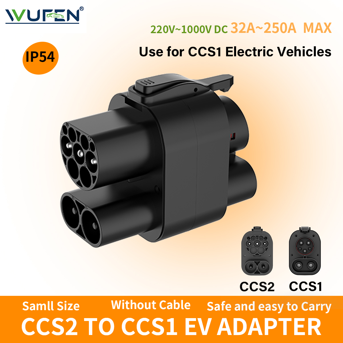 Ccs2 To Ccs1 Fast Charge Adapter 250Kw - WUFEN CCS2 - CCS1 EVアダプター 32A～250A