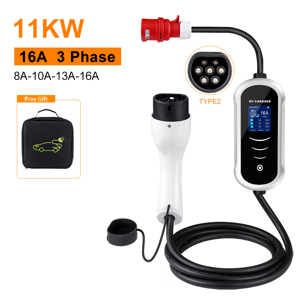 Ipengen-電気自動車用ポータブル充電器、ウォレットボッ - Portable Ev Charger 32A Type 2 Cee Plug のレビューと価格